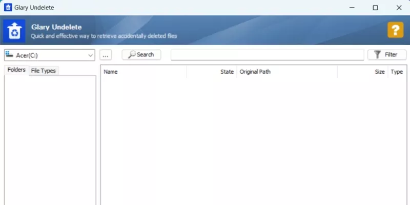 Glary Undelete 2 Free deleted file recovery tool